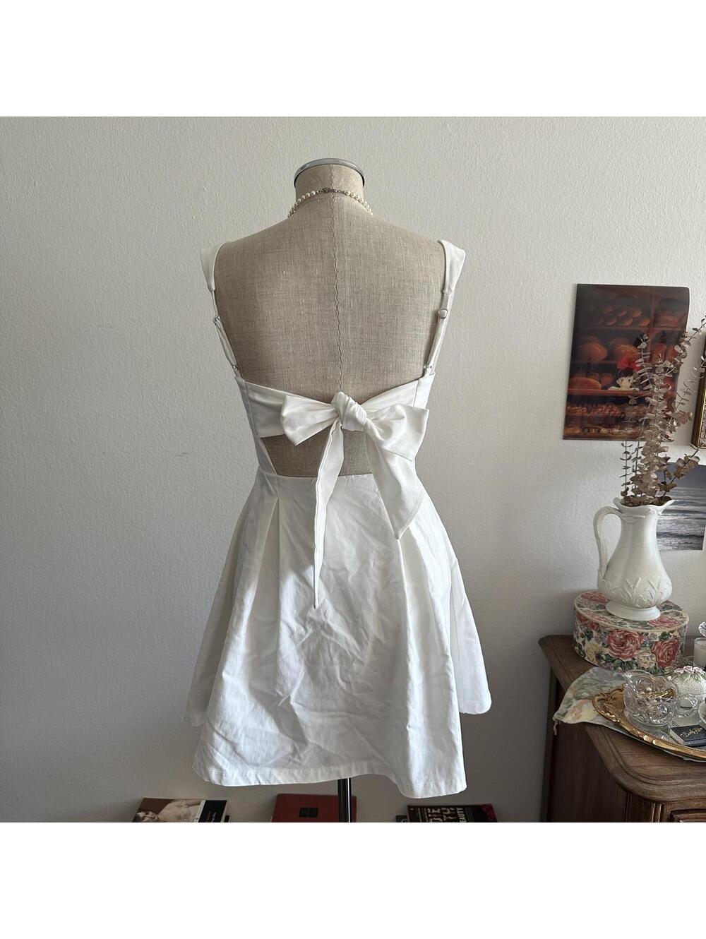 Princess Polly White Square Neck Mini Dress - Picture 5 of 8